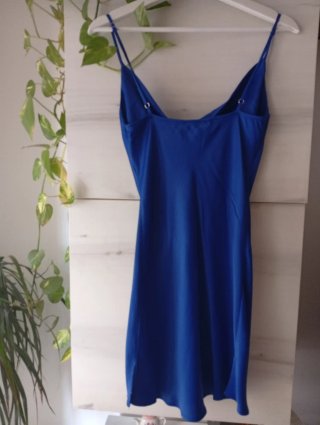 Vestido satinado azul