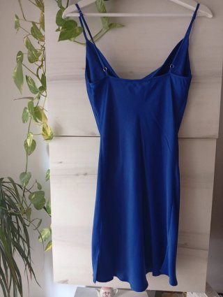 Vestido satinado azul