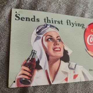 Placa Coca-Cola Sends thirst flying