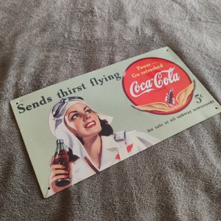 Placa Coca-Cola Sends thirst flying