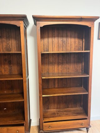 Pareja Librerías Rústicas Madera Cajón