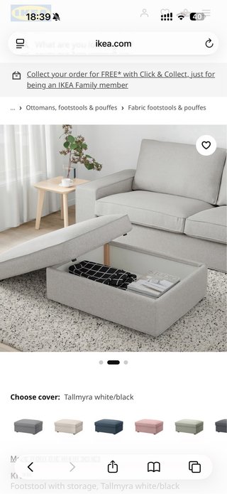 Sofá IKEA KIVIK 4 plazas Chaiselongue + Puff