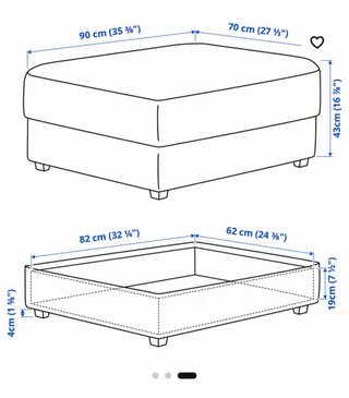 Sofá IKEA KIVIK 4 plazas Chaiselongue + Puff