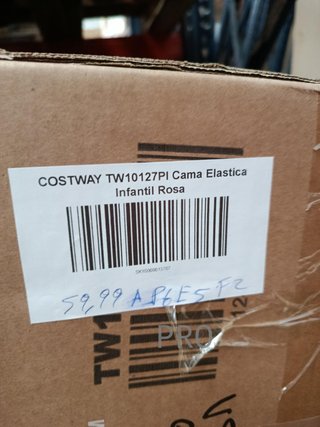 COSTWAY TW10127PI Cama Elástica Infantil Rosa