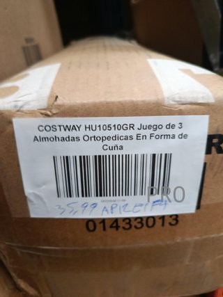 COSTWAY HU10510GR Juego De 3 Almohadas Ortopédicas En Forma de Cuña