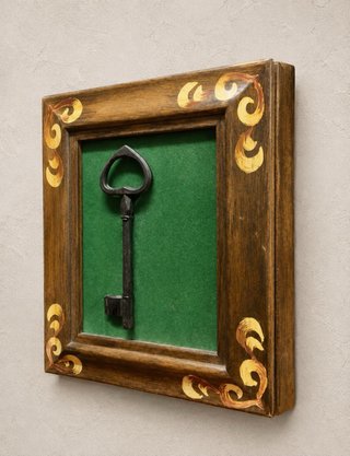 Cuelga llaves de pared con llave antigua