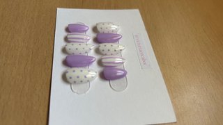 Uñas Press-On Polka dots lila