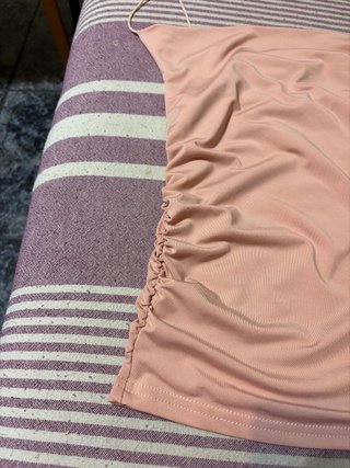 Top rosa fruncido tirantes finos