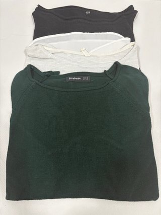 Jersey Stradivarius Negro y Verde Talla XS