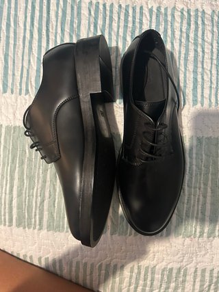 Zapatos Zara Cuero Negro Talla 43 Sin Estrenar