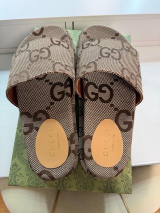 Chanclas Gucci mujer plataforma verde