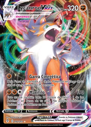 Carta Pokémon Lycanroc VMAX PS 320