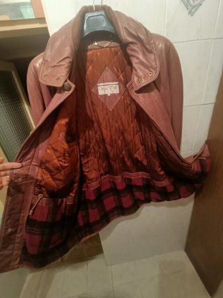 Giubbino in vera pelle marrone