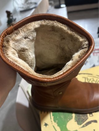 Botas de invierno de cuero marrón