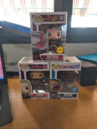 Pack Funko Pop Marvel Ant-Man, Thor, Falcon