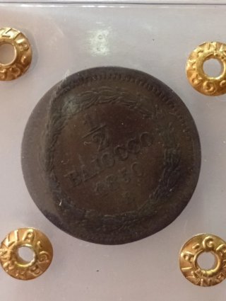 1/2 Baiocco 1850 Stato Pontificio Pio IX Periziato