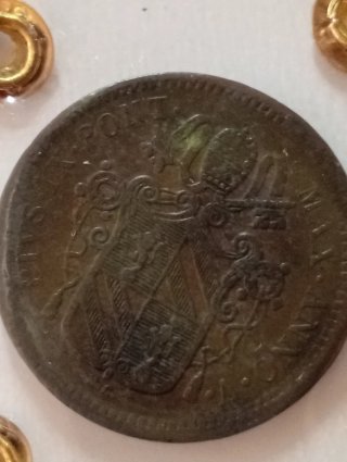 1/2 Baiocco 1850 Stato Pontificio Pio IX Periziato