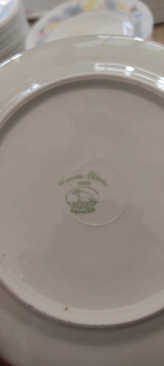 Vajilla de porcelana Santa Clara con borde dorado