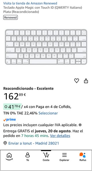 Teclado Italiano QWERTY Azul Lightning