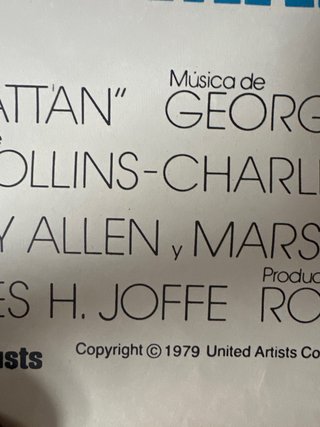Póster original reposición Manhattan Woody Allen