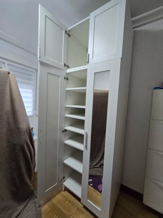 Armario blanco puertas espejo