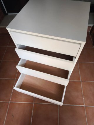 Cajonera blanca 4 cajones madera
