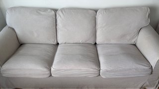 Sofá de 3 plazas en tela beige