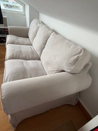 Sofá de 3 plazas en tela beige
