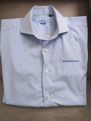 Camisa niño Española azul y blanca talla M