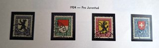 Sellos Suiza usados año 1924 Yvert 214-17