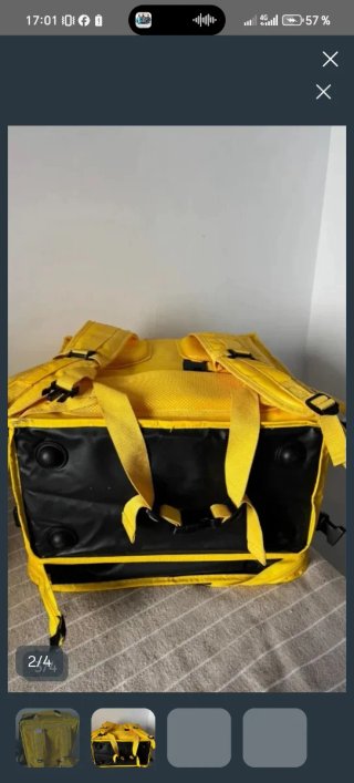 Mochila Glovo Amarilla y Plateada