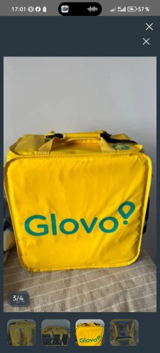 Mochila Glovo Amarilla y Plateada