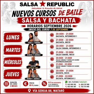 Classes de bachata inicio e intermedio Mataró