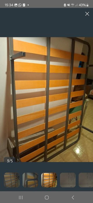 Somier metálico con láminas de madera de 1"30