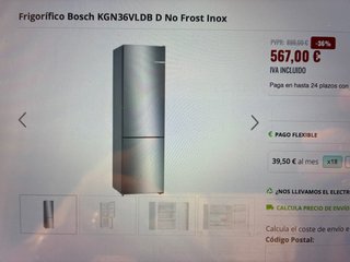 Frigorífico Bosch KGN36VLDB D No Frost