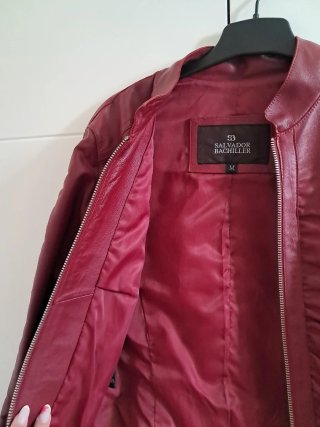 Cazadora Cuero Roja Talla M