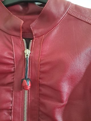 Cazadora Cuero Roja Talla M