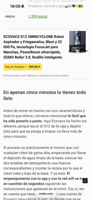 ECOVACS X12 OMNICYCLONE Robot Aspirador Fregasuelo