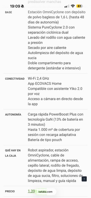 ECOVACS X12 OMNICYCLONE Robot Aspirador Fregasuelo