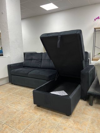 REBAJA HOY Sofá chaise longue negro