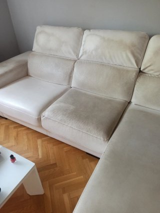 Sofá chaise longue beige