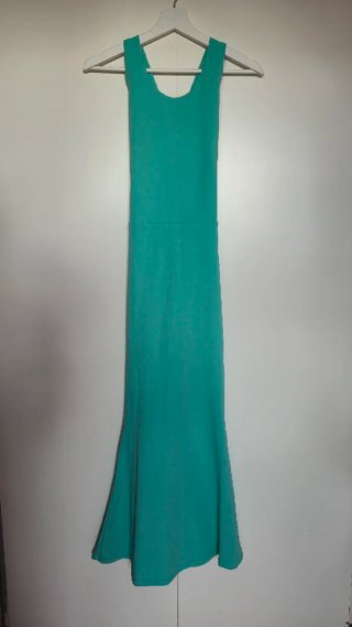 Vestido largo fiesta verde agua