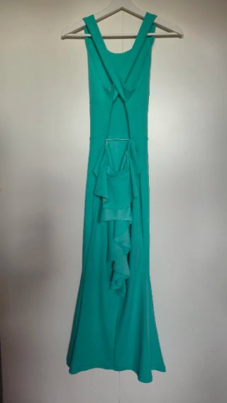 Vestido largo fiesta verde agua