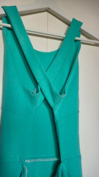 Vestido largo fiesta verde agua