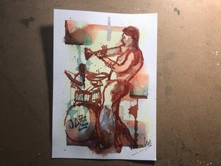 Acuarela Jazz Músicos