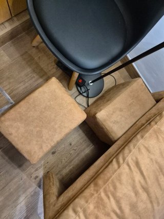 Sofá Chaise Longue Marrón Ante 3 plazas