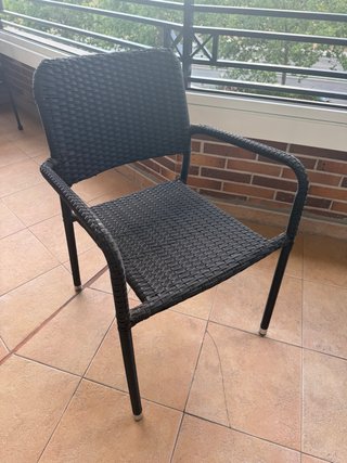 6 Sillas Terraza Mimbre Negro Sin Usar