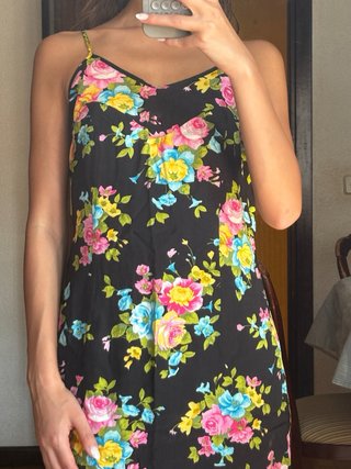Vestido vintage floral negro