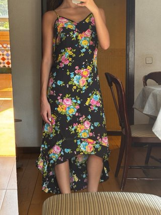 Vestido vintage floral negro