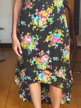 Vestido vintage floral negro
